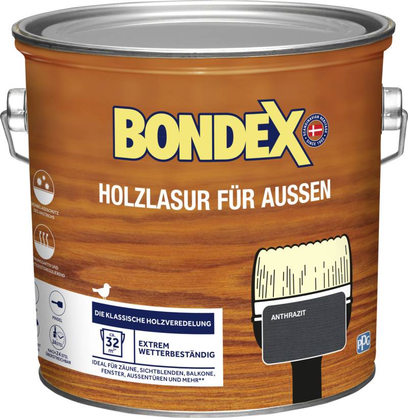 Bondex Holzlasur 2,5 L anthrazit von Bondex