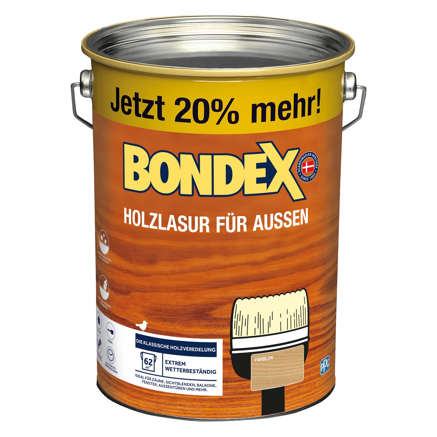 Bondex Holzlasur für Außen Farblos seidenglänzend 4,8 l von Bondex