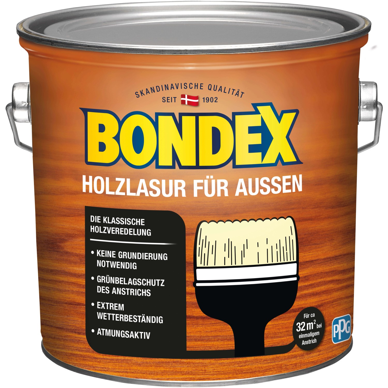 Bondex Holzlasur für Außen Mahagoni seidenglänzend 2,5 l von Bondex