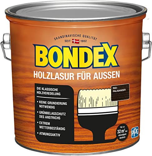 Bondex Holzlasur für Aussen rio palisander 2,5L Holzschutzlasur Holz Lasur von Bondex