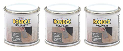 Bondex Holzpaste 3x150g Holzpaste Holzkitt Reparaturpaste zum ausbessern von Risse Löcher Kratzer Laminat Parkett Möbel und Holz (natur) von Bondex