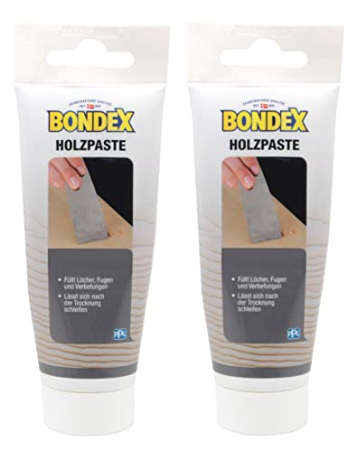 Bondex Holzpaste Holzkitt Reparaturpaste zum ausbessern von Risse Löcher Kratzer Laminat Parkett Möbel und Holz 2x 120g (nussbaum) von Bondex