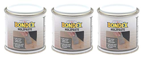 Bondex Holzpaste 3x150g Holzpaste Holzkitt Reparaturpaste zum ausbessern von Risse Löcher Kratzer Laminat Parkett Möbel und Holz (eiche dunkel) von Bondex