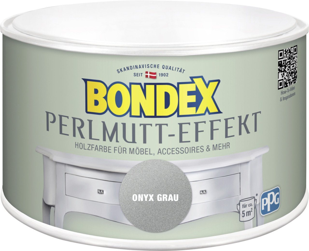 Bondex Holzschutzlasur Bondex Holzfarbe Perlmutt-Effekt 500 ml onyx grau von Bondex