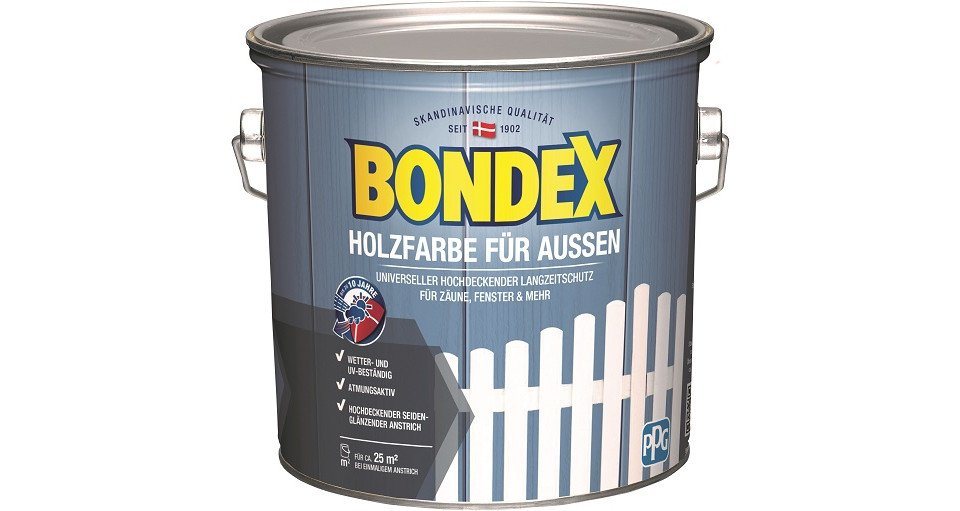 Bondex Holzschutzlasur Bondex Holzfarbe für Aussen 2,5 L weiß von Bondex