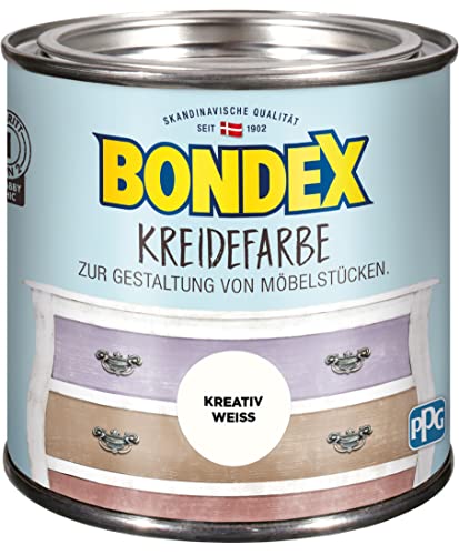 Bondex 386520 Kreidefarbe kreativ weiss 0,5 L für 6 m² - Pflegt und schützt das Holz - Leichte Verarbeitung - Für alle Holzarten im Innenbereich Bondex 386520 Kreidefarbe kreativ weiss 0,5 L für 6 m² - Pflegt und schützt das Holz - Leichte Verarbeitung - Für alle Holzarten im Innenbereich von Bondex