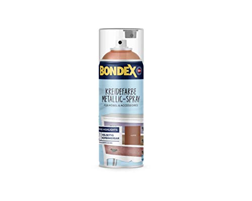 Bondex 440228 Kreidefarbe Metallic-Spray kupfer 0,4 L für 4 m² - Einfach und Schnell: Schütteln & Sprühen - Leichte Verarbeitung - Shabby Look Farbe von Bondex