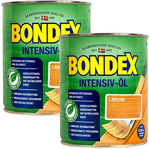 Bondex Lärchen Intensiv Öl, 1,5 Liter - sprühbares Schutz- und Pflegeöl für Innen und Aussen, Gartenmöbel und Terrassenöl von Bondex