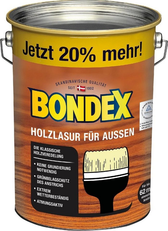 Bondex Lasur Bondex Holzlasur für Außen 4,8 L teak von Bondex
