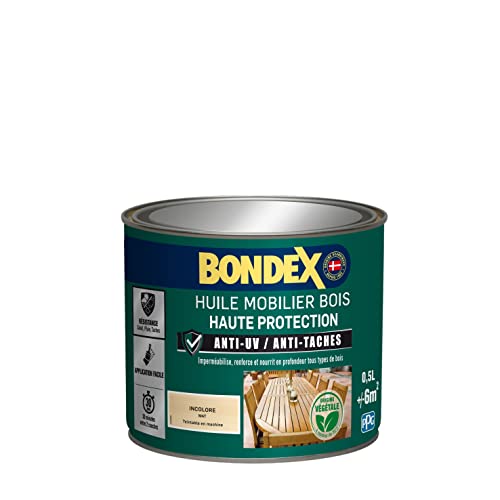 Bondex - Möbelöl aus Holz – hoher Schutz – wasserdicht und nährend, farblos, 0,5 l Bondex - Möbelöl aus Holz – hoher Schutz – wasserdicht und nährend, farblos, 0,5 l von Bondex