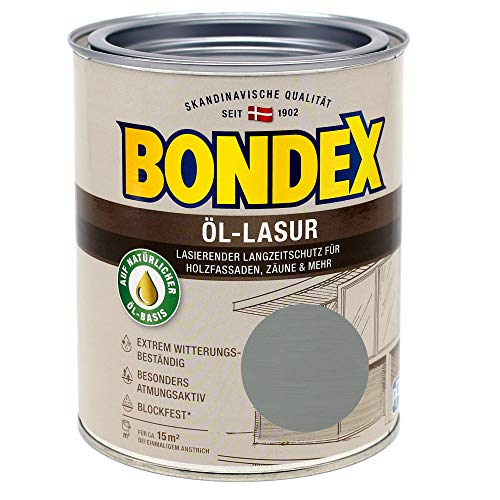 Bondex Öl-Lasur 0,75L metallic grau Wetterschutz Holzlasur Langzeitschutz von Bondex