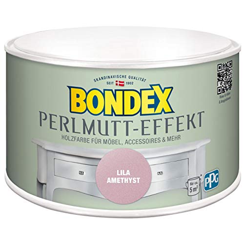 Bondex 424272 Perlmutt- Effekt lila amethyst 0,5 L für 5 m² - Dekorationsfarben mit dezentem Perlmutt-Glanzeffekt - auch für Wände geeignet von Bondex
