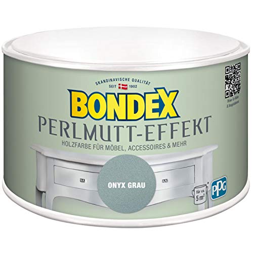 Bondex 424276 Perlmutt- Effekt onyx grau 0,5 L für 5 m² - Dekorationsfarben mit dezentem Perlmutt-Glanzeffekt - auch für Wände geeignet von Bondex