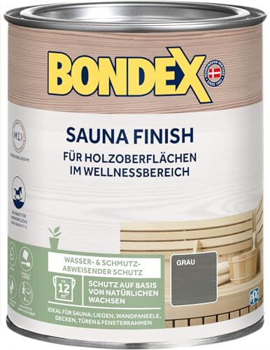 Bondex Sauna Finish Grau 1 L für 12 m² | Wasser- und schmutzabweisend | Schutz auf Basis von natürlichen Wachsen | Kein Ausdünsten oder Abfärben | Seidenmatt | Holzpflege | Holzwachs von Bondex