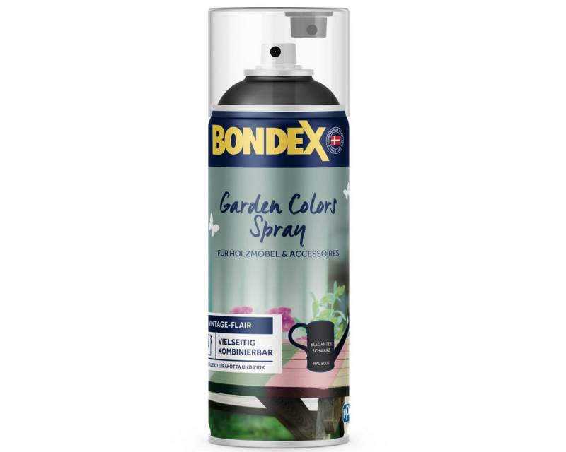 Bondex Sprühlack Bondex Garden Colors Spray, 0,4L, Elegantes Schwarz, Lack deckend Holz von Bondex