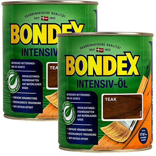 Bondex Teak Intensiv Öl, 1,5 Liter - sprühbares Schutz- und Pflegeöl für innen und Aussen, Gartenmöbel und Terrassenöl von Bondex