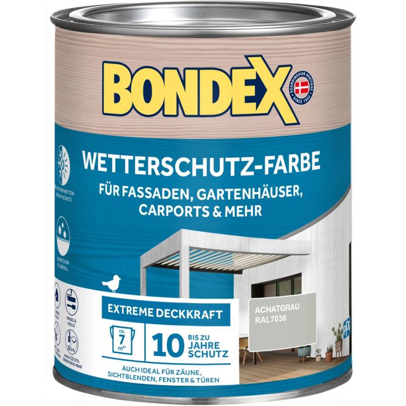 Bondex Wetterschutz-Farbe RAL 7038 Achatgrau 750 ml von Bondex