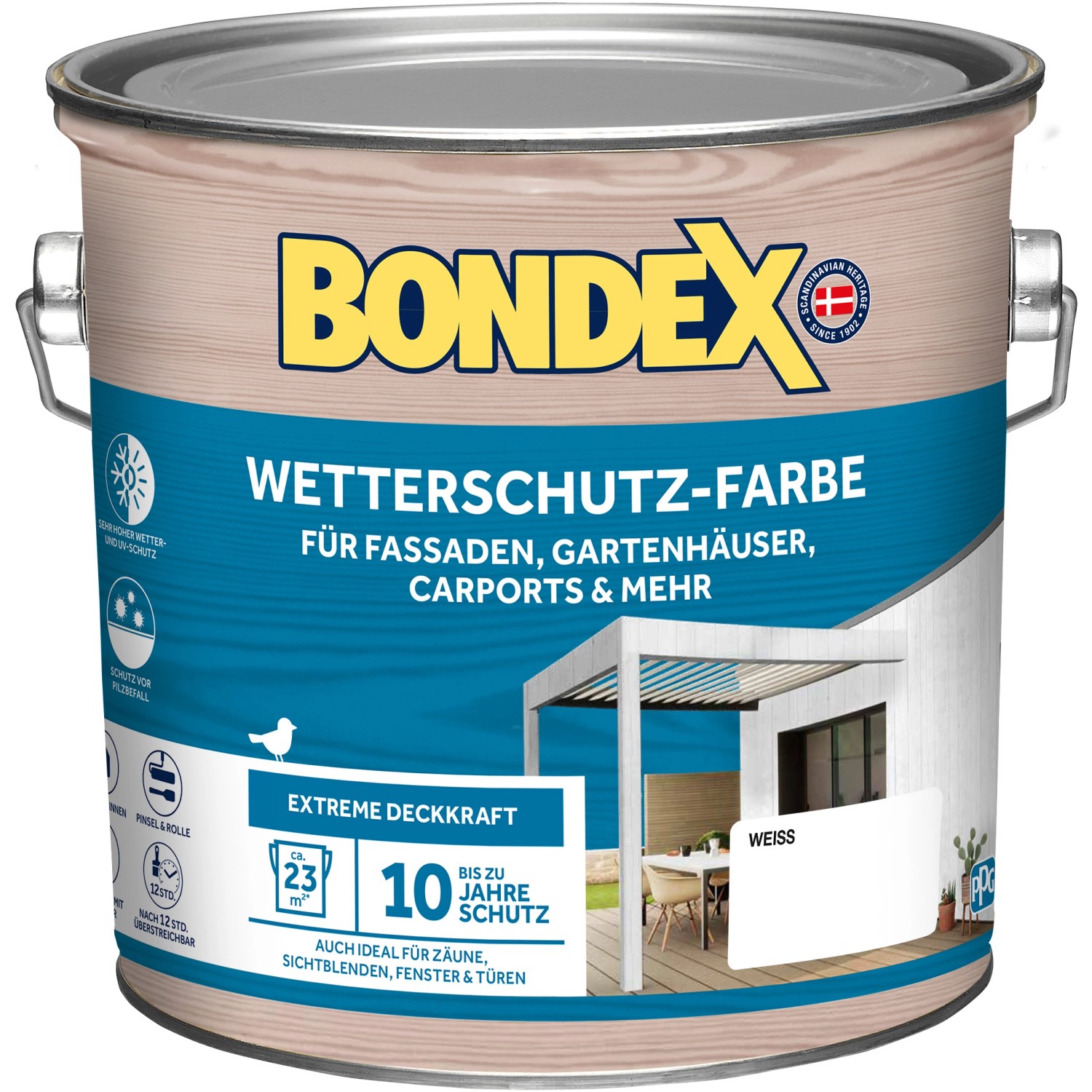 Bondex Wetterschutz-Farbe Weiß 2,5 l von Bondex