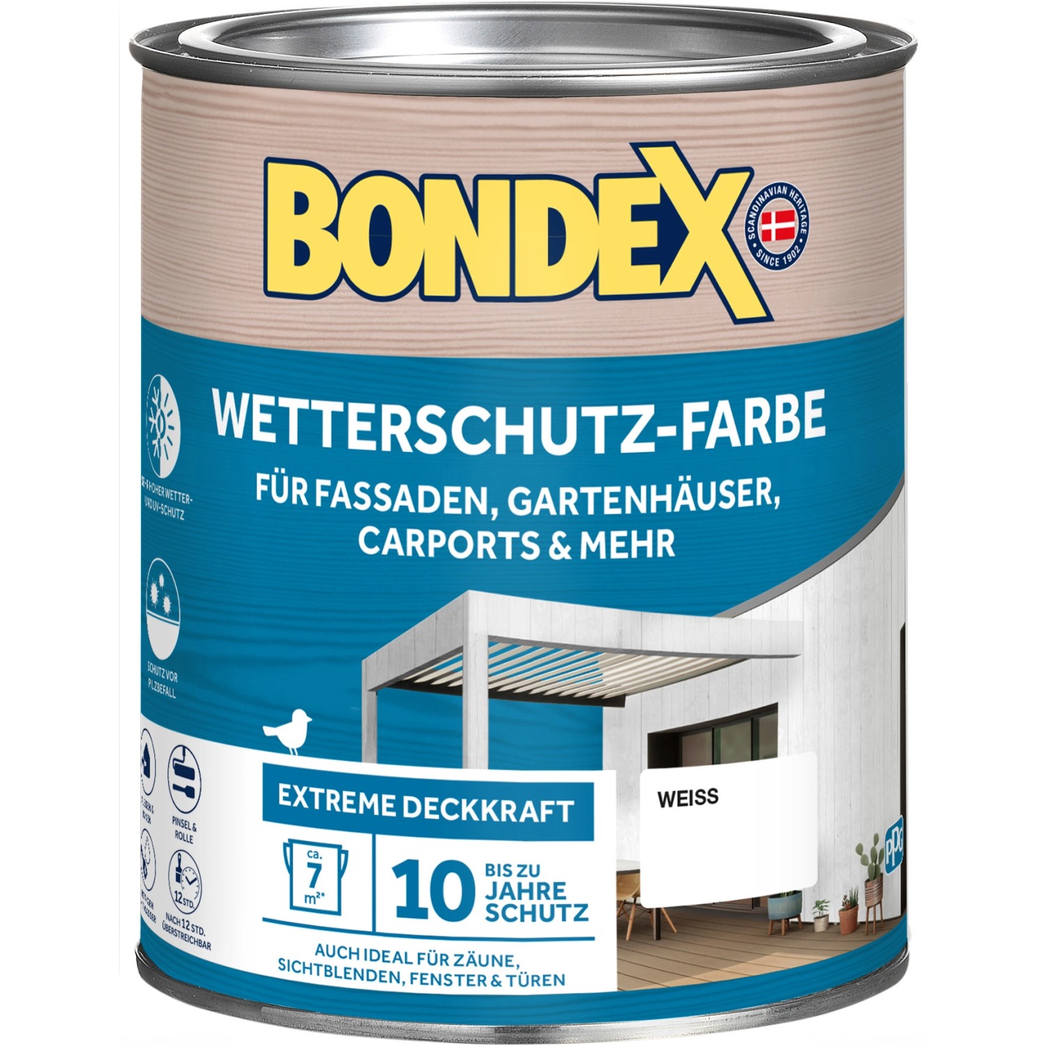 Bondex Wetterschutz-Farbe Weiß 750 ml von Bondex