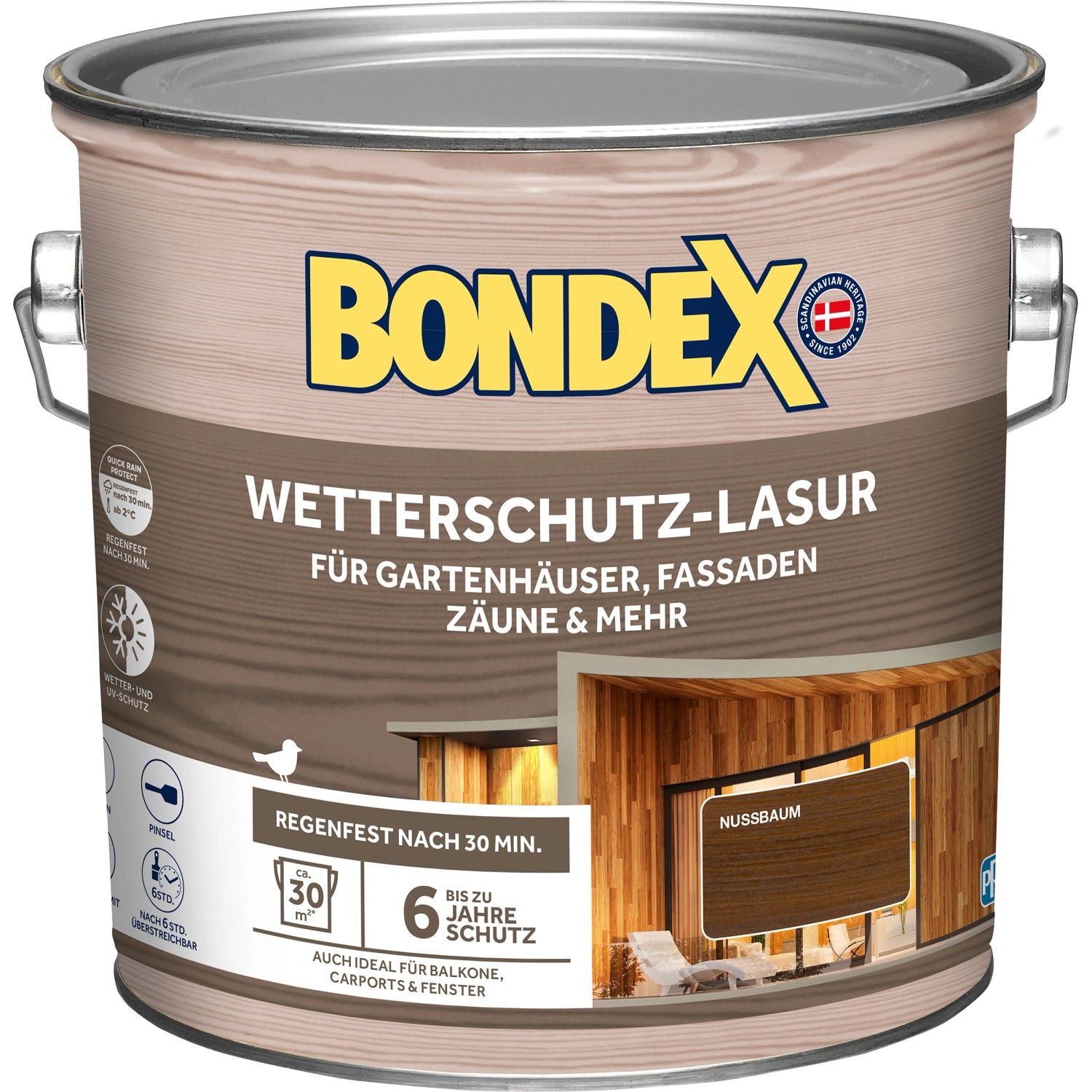 Bondex Wetterschutz-Lasur Nussbaum 2,5 l von Bondex