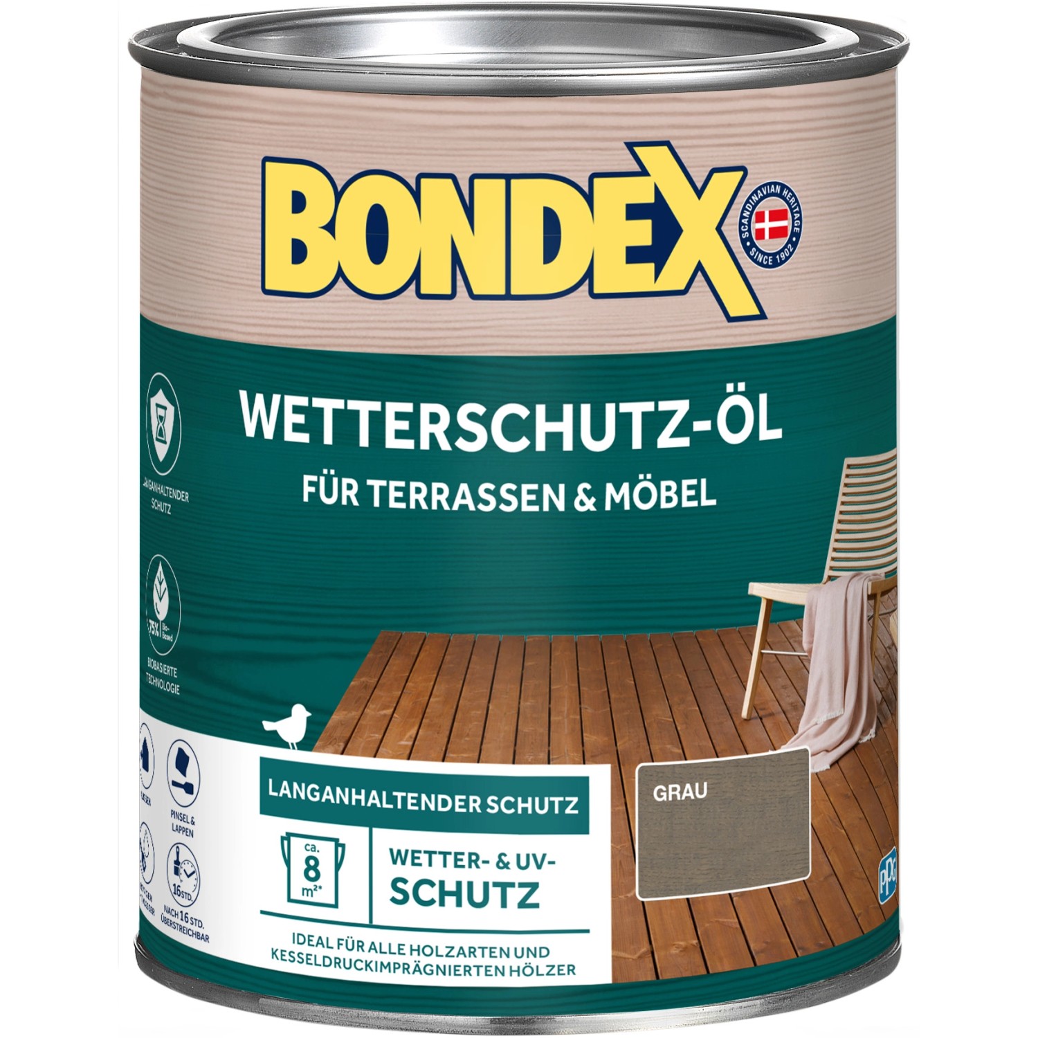 Bondex Wetterschutz-Öl Dunkelgrau 750 ml von Bondex