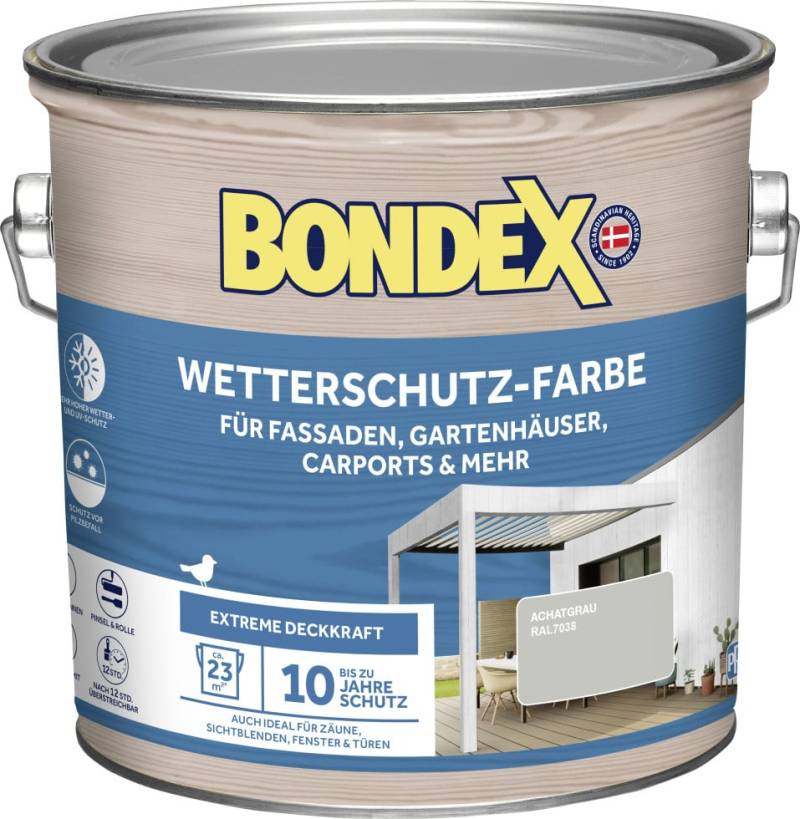 Bondex Wetterschutzfarbe 2,5 L achatgrau von Bondex