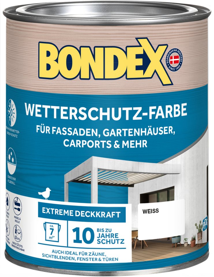 Bondex Wetterschutzfarbe witterungsbeständig, hohe Deckkraft, verschiedene Farben und Grössen von Bondex