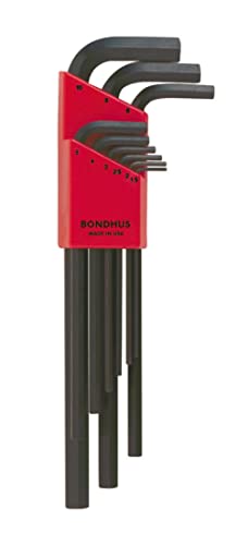 Bondhus 12199 Hex Spitze Schlüssel Innensechskantschlüssel Set mit Proguard Finish, 1,5 mm – 10 mm, 9 Stück von Bondhus