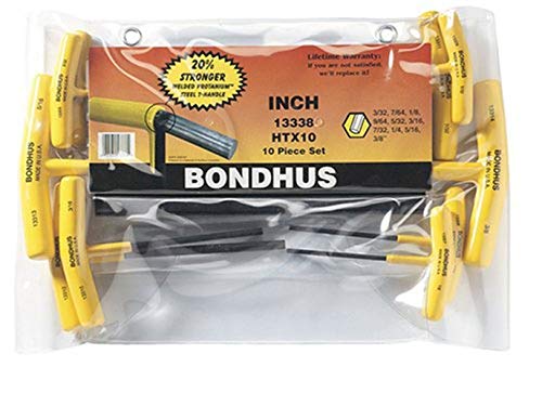 Bondhus 13338 HTX10F 10 Stück 3/32-3/8 Sechskant-T-Griff von Bondhus