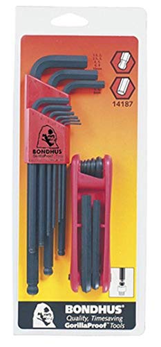 Bondhus 14187 Balldriver L-Wrench Set #10999 (1.5-10mm) & GorillaGrip« Hex Fold-up Set #12587 (2-8mm) Bonus Set von Bondhus