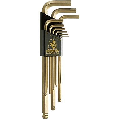 Bondhus 38099 GoldGuard Ballpoint L-Wrench, Gold, WS: 1.5, 2, 2.5, 3, 4, 5, 6, 8 und 10mm von Bondhus
