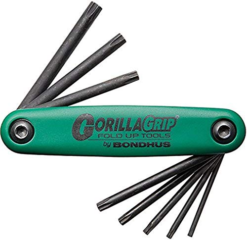 Bondhus GorillaGrip 12634 Star-Tipped Screwdriver Set in Fold-Up Snap Holder, T9-T40 von Bondhus