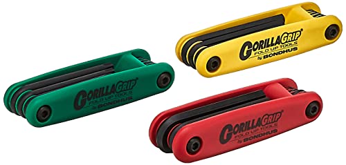 Bondhus Sechskant Stiftschlüssel Set GorillaGrip im 3er Satz 2-8mm, 5/64-1/4 & T9-T40 12533 von Bondhus