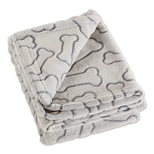 Bone Dry Embossed Bone Print Pet Blanket, 36x48, Taupe von Bone Dry