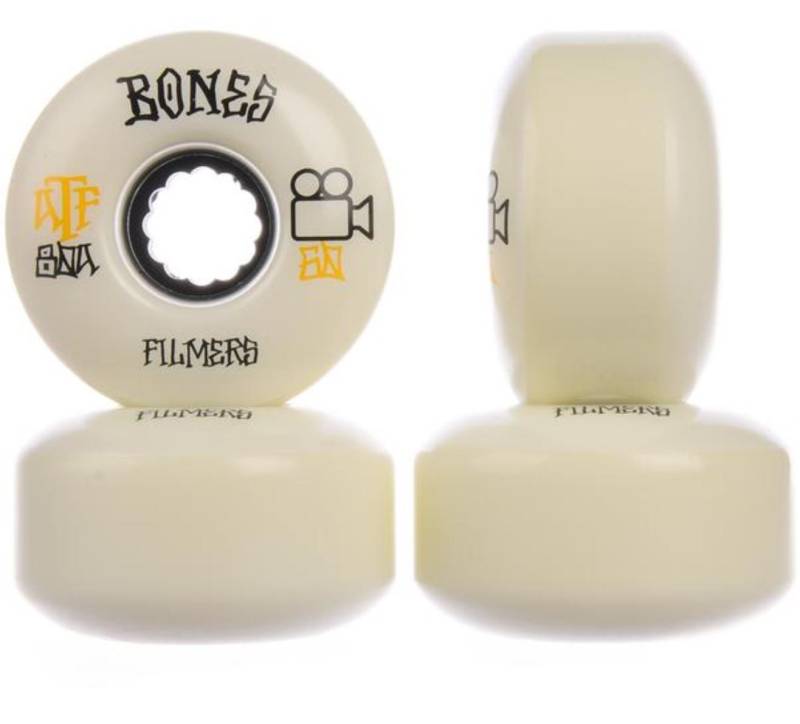 Bones Skateboard Bones Skateboard Rollen Filmers ATF 60mm 80a (4erSet) weiß von Bones