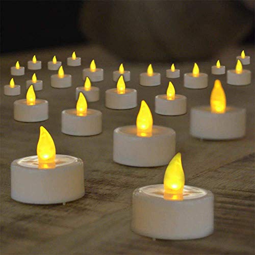 24 LED Teelichter, flammenlose Kerzen warmweiß flackernd, inkl. Batterien, bis zu 80 Stunden Leuchtdauer mit einer Batterie von Bonetti