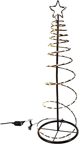 LED Spiral-Lichterbaum aus Metall mit 100 LED/warm-weiß / 120 cm hoch/Ø 40 cm/Christbaum/Weihnachtsbaum für Innen und Außen von Bonetti