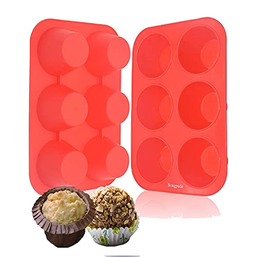 Silikon-Muffin-Backform, Cupcake-Set, 6 Tassen, antihaftbeschichtet, 2 Stück, Silikon-Muffin-Backformen für Backofen, Backformen, Antihaftbeschichtung von Bongpuda