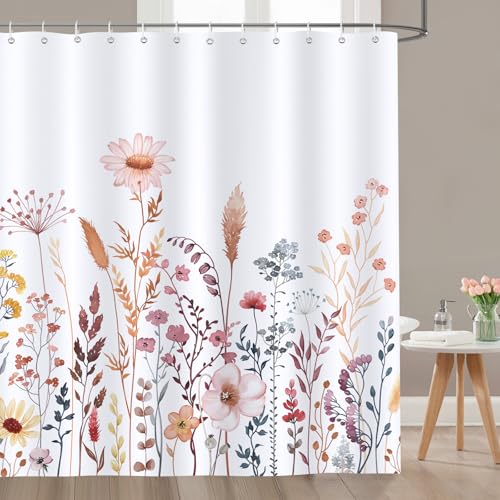 Bonhause Duschvorhang Herbst Blume Blätter Pflanze Aquarell Wildblumen Duschvorhänge 180 x 180 cm Anti-Schimmel Wasserdicht Polyester Stoff Waschbar Bad Vorhäng für Badzimmer mit 12 Haken Bonhause Duschvorhang Herbst Blume Blätter Pflanze Aquarell Wildblumen Duschvorhänge 180 x 180 cm Anti-Schimmel Wasserdicht Polyester Stoff Waschbar Bad Vorhäng für Badzimmer mit 12 Haken von Bonhause