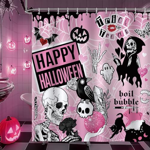 Bonhause Duschvorhang Horror Halloween Skelett Lustiger Duschvorhänge 180 x 180 cm Anti-Schimmel Wasserdicht Polyester Stoff Waschbar Bad Vorhäng für Badzimmer mit 12 Haken Bonhause Duschvorhang Horror Halloween Skelett Lustiger Duschvorhänge 180 x 180 cm Anti-Schimmel Wasserdicht Polyester Stoff Waschbar Bad Vorhäng für Badzimmer mit 12 Haken von Bonhause