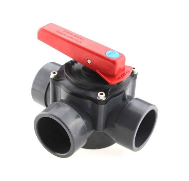 Boni-Shop Absperrventil 3 Wege Hahn PVC, PVC-U Zylinderhahn 50/63mm, Klebemuffe, grau, 6 bar Boni-Shop Absperrventil 3 Wege Hahn PVC, PVC-U Zylinderhahn 50/63mm, Klebemuffe, grau, 6 bar von Boni-Shop