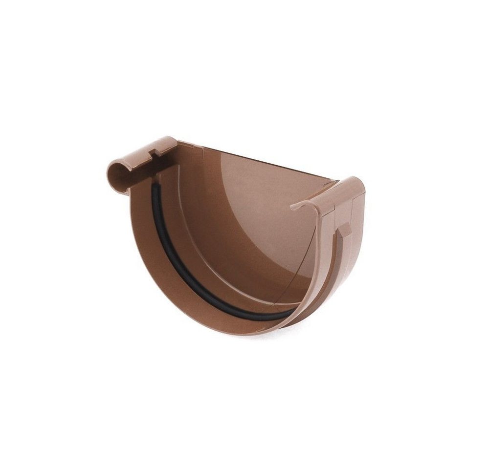 Boni-Shop Dachrinnenendstück Rinnenkappe links braun, Dachrinne System 75, Regenrinne von Boni-Shop