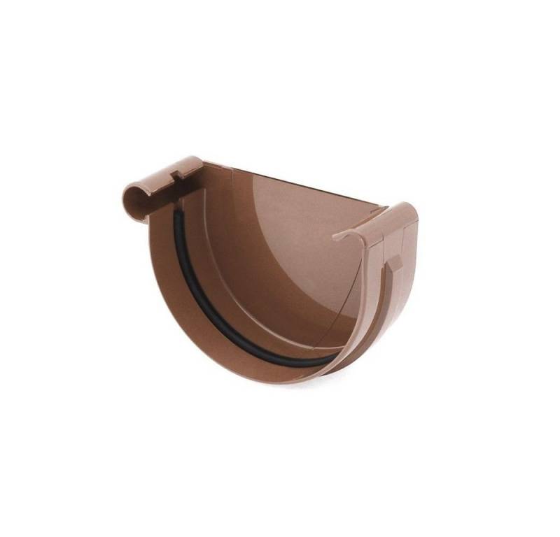 Boni-Shop Dachrinnenendstück Rinnenkappe links braun, Dachrinne System 75, Regenrinne von Boni-Shop