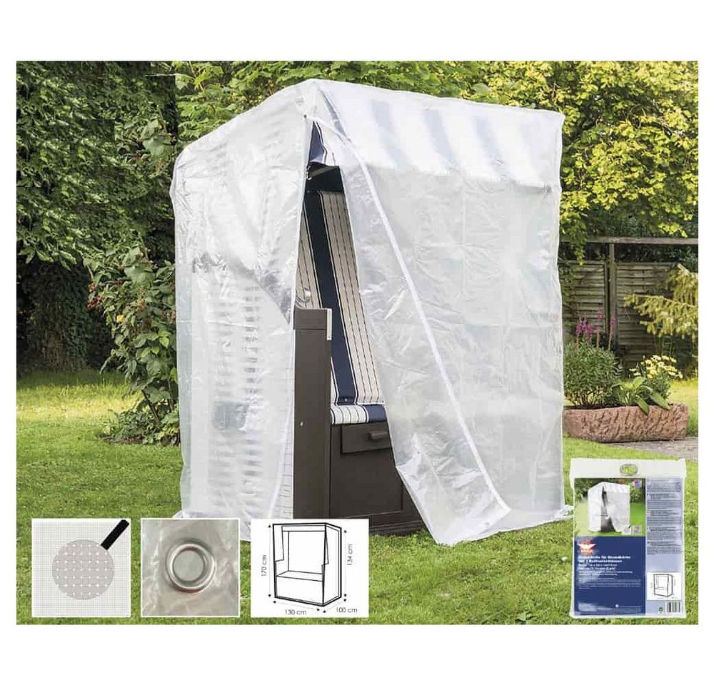 Boni-Shop Gartenmöbel-Schutzhülle Strandkorb Schutzhülle, transparent, 130x100x170/134cm, Boni von Boni-Shop