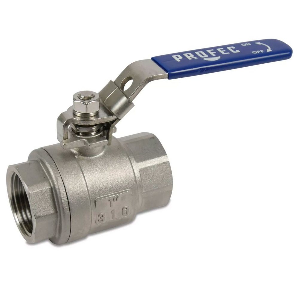 Boni-Shop Kugelhahn Kugelhahn Edelstahl, Absperrhahn Wasser, 2 Zoll Innengewinde, Hochdruck von Boni-Shop