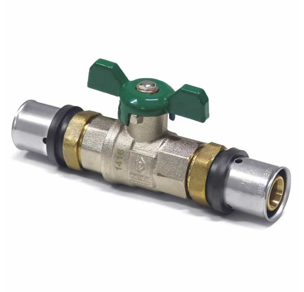 Boni-Shop Kugelhahn Kugelhahn Pressfitting, 32mm, Flügelgriff, grün, Trinkwasser geeignet Boni-Shop Kugelhahn Kugelhahn Pressfitting, 32mm, Flügelgriff, grün, Trinkwasser geeignet von Boni-Shop