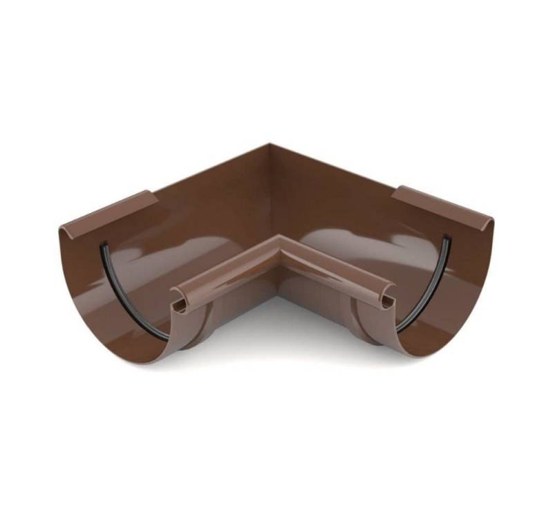 Boni-Shop Regenrinne Regenrinne Eckstück, Innen 90° braun, System 125, Dachrinne Zubehör von Boni-Shop