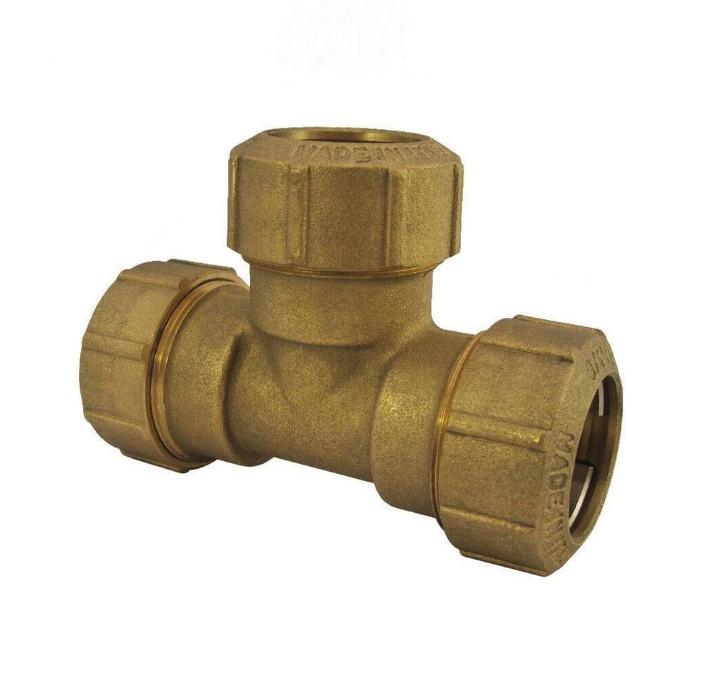 Boni-Shop Rohrverbinder PE Rohr Verschraubung 40mm, Messing, T-Stück, Rohrverbinder Boni-Shop Rohrverbinder PE Rohr Verschraubung 40mm, Messing, T-Stück, Rohrverbinder von Boni-Shop