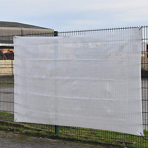 Gewebe für Bauzaun Bauzaunnetz (weiss, 1,80m x 3,45m) von Boni-Shop