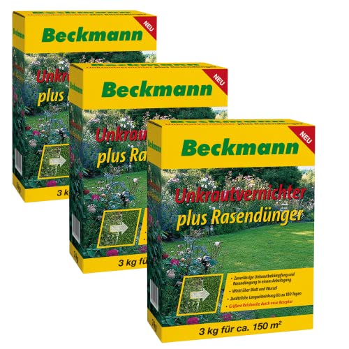 Rasendünger mit Unkrautvernichter+Langzeitwirkung Premium Beckmann im Garten FREI HAUS (9 kg (300m²)) von Boni-Shop